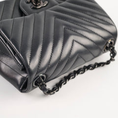 Chanel Mini Square Flap Chevron Black