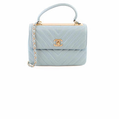 Chanel Medium Trendy CC Chevron Light Blue