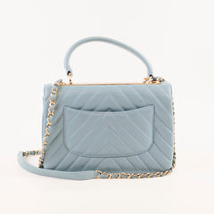 Chanel Medium Trendy CC Chevron Light Blue