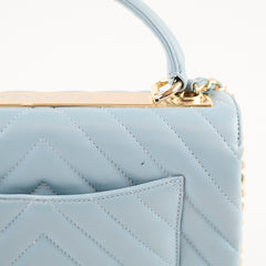 Chanel Medium Trendy CC Chevron Light Blue