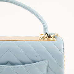 Chanel Medium Trendy CC Chevron Light Blue