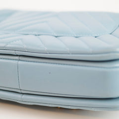 Chanel Medium Trendy CC Chevron Light Blue