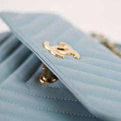 Chanel Medium Trendy CC Chevron Light Blue