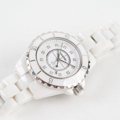 Chanel J12 Diamond Quartz Watch White 33mm