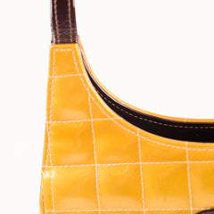Chanel Kiss Vintage Patent Mustard Yellow / Brown Tote (6 Series)