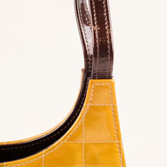Chanel Kiss Vintage Patent Mustard Yellow / Brown Tote (6 Series)