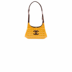Chanel Kiss Vintage Patent Mustard Yellow / Brown Tote (6 Series)