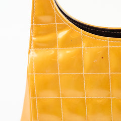 Chanel Kiss Vintage Patent Mustard Yellow / Brown Tote (6 Series)