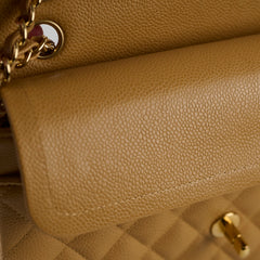Chanel Medium Classic Flap Dark Beige Caviar 24k Gold - 10 Series (2005)