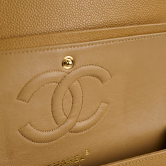 Chanel Medium Classic Flap Dark Beige Caviar 24k Gold - 10 Series (2005)
