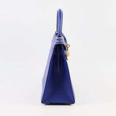 Hermes Kelly 28 Epsom Bi Colour Bleu Electrique - A Stamp