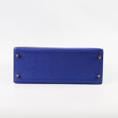 Hermes Kelly 28 Epsom Bi Colour Bleu Electrique - A Stamp