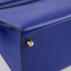 Hermes Kelly 28 Epsom Bi Colour Bleu Electrique - A Stamp