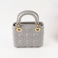 Christian Dior Lady Dior Mini Grey GHW