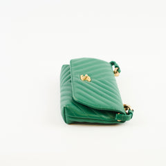 Chanel Green Chevron Mini Flap 26 Series