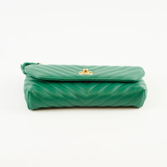 Chanel Green Chevron Mini Flap 26 Series