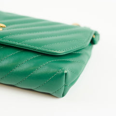 Chanel Green Chevron Mini Flap 26 Series