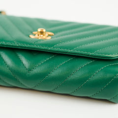 Chanel Green Chevron Mini Flap 26 Series