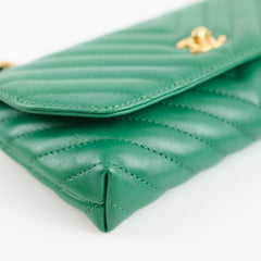 Chanel Green Chevron Mini Flap 26 Series