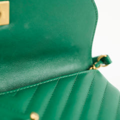 Chanel Green Chevron Mini Flap 26 Series