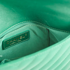 Chanel Green Chevron Mini Flap 26 Series