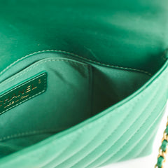 Chanel Green Chevron Mini Flap 26 Series