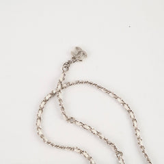 Chanel Bow Strap Micro Belt Bag on Chain Iridescent Pearl