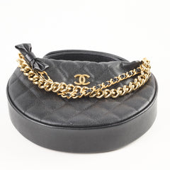 Chanel Black Caviar Bow Pouch (Microchipped)