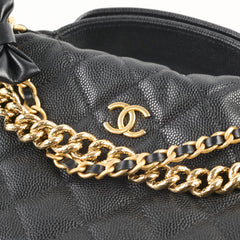 Chanel Black Caviar Bow Pouch (Microchipped)