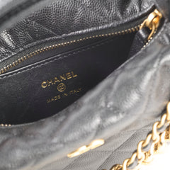 Chanel Black Caviar Bow Pouch (Microchipped)