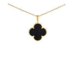 34824. Van Cleef & Arpels Magic Alhambra Long Necklace 1 Motif Onyx