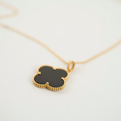 34824. Van Cleef & Arpels Magic Alhambra Long Necklace 1 Motif Onyx