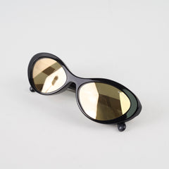 Chanel Oval Acetate Cat Eye Sunglasses Black