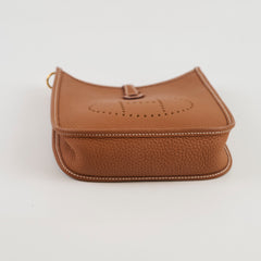 Hermes Evelyne TPM Mini Togo Gold GHW - K Stamp