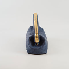 Fendi Small First Clutch Ostrich Blue