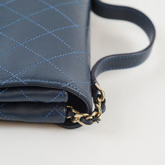 Chanel Quilted Calfskin Top Handle Navy
