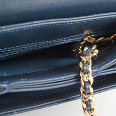 Chanel Quilted Calfskin Top Handle Navy
