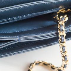 Chanel Quilted Calfskin Top Handle Navy
