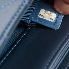 Chanel Quilted Calfskin Top Handle Navy