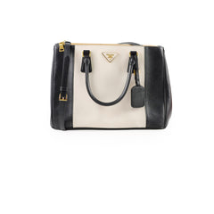 Prada Saffiano Galleria Tote Two Tone Black/White