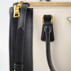 Prada Saffiano Galleria Tote Two Tone Black/White