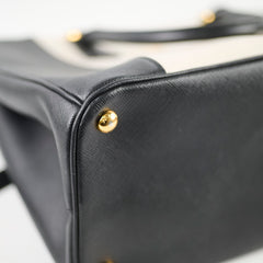 Prada Saffiano Galleria Tote Two Tone Black/White