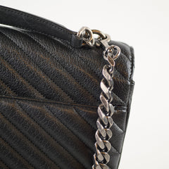 Saint Laurent Large College Chevron Calfskin Black
