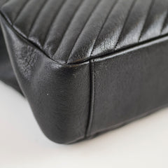 Saint Laurent Large College Chevron Calfskin Black
