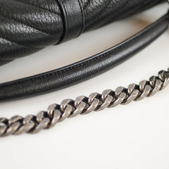 Saint Laurent Large College Chevron Calfskin Black