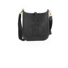 Hermes Mini Evelyne Noir Black- Stamp W