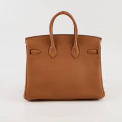 Hermès Birkin 25 Limited Edition Officer Gold/Ambre Togo PHW- C Stamp