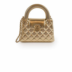 Chanel Shiny Calfskin Metallic Nano Shopper Tote Gold (Microchip)