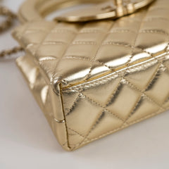 Chanel Shiny Calfskin Metallic Nano Shopper Tote Gold (Microchip)