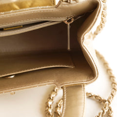 Chanel Shiny Calfskin Metallic Nano Shopper Tote Gold (Microchip)